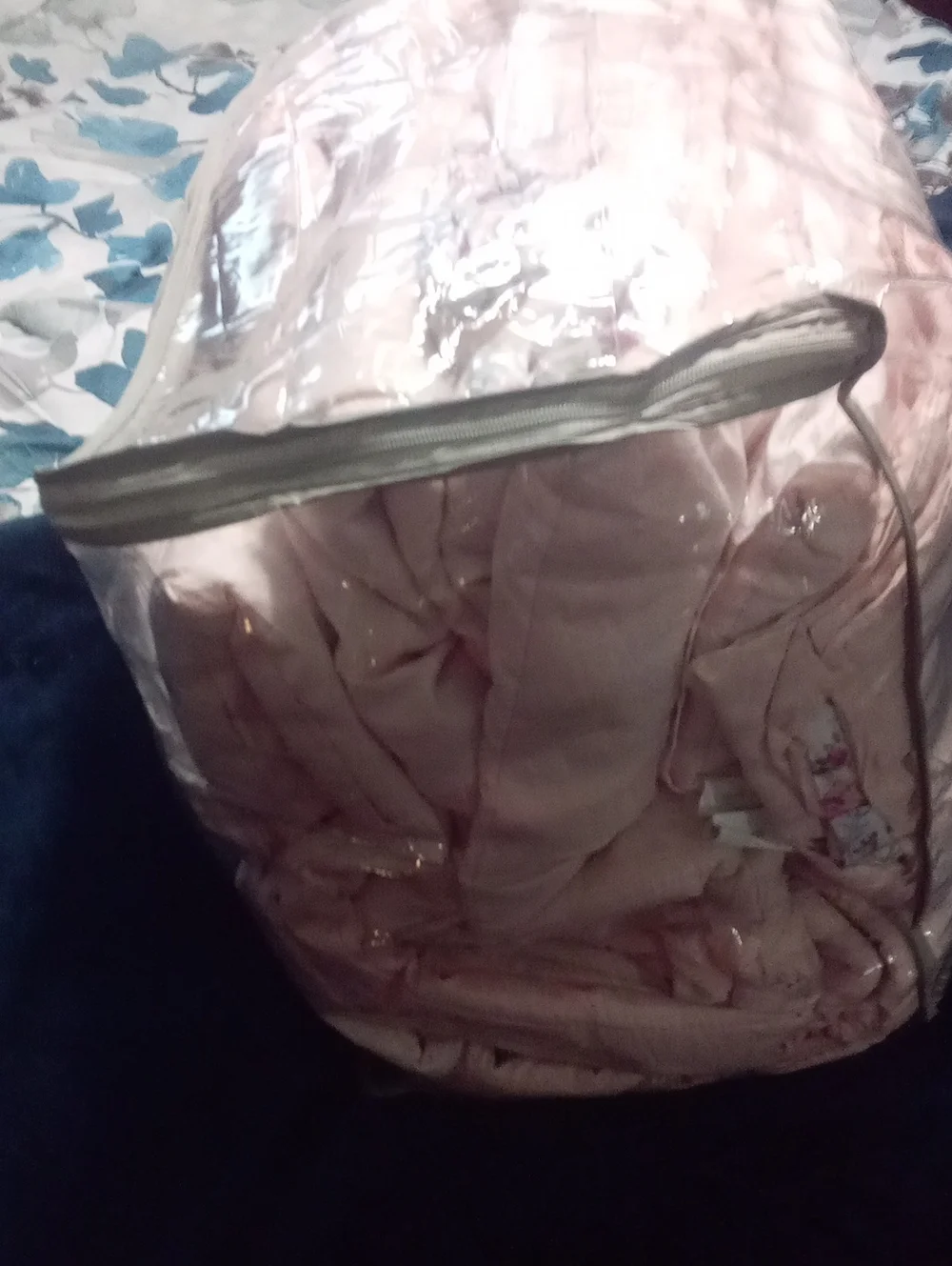 Light Pink Floral Ruffled 8 Piece Queen New In Package $129 Comforter Set